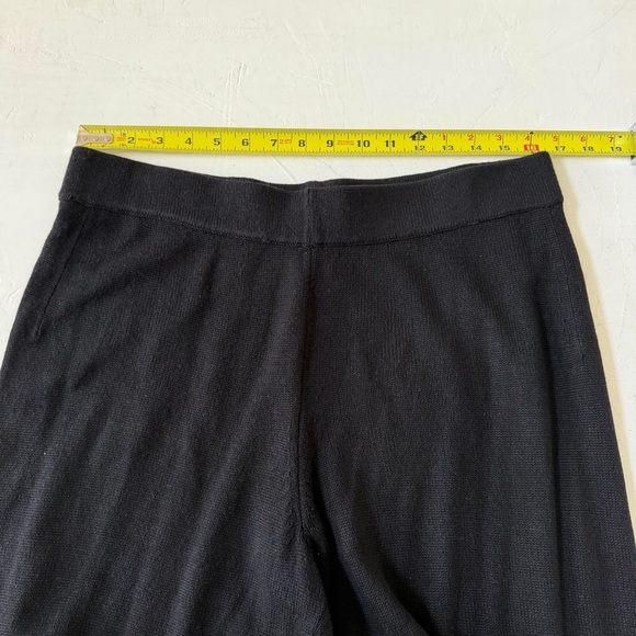 Neiman Marcus Wide-Leg Silk-Cashmere Black Knit Slacks Size XL NWT - Picture 4 of 9